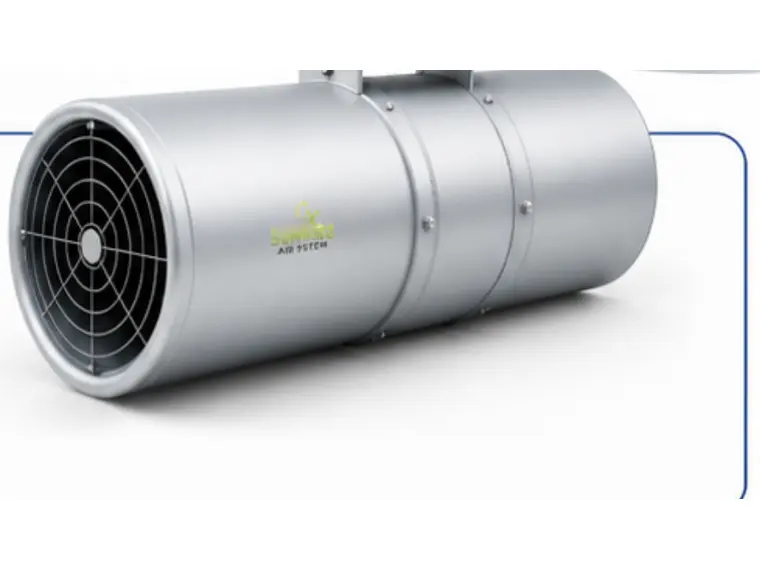 Industrial jet fan for high-velocity long-distance ventilation
